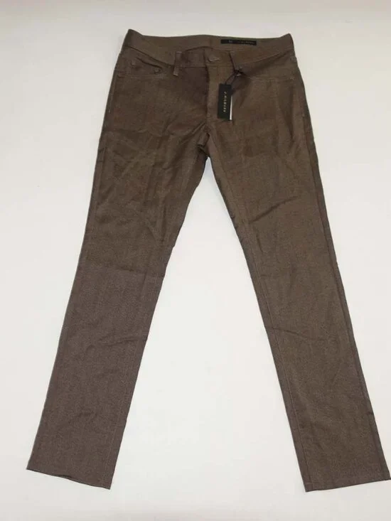 J. Hilburn Mens 5 Pocket Bestretch Slim Pants 31 x 30 NWT Brown Bespoke Low Rise - Picture 1 of 9